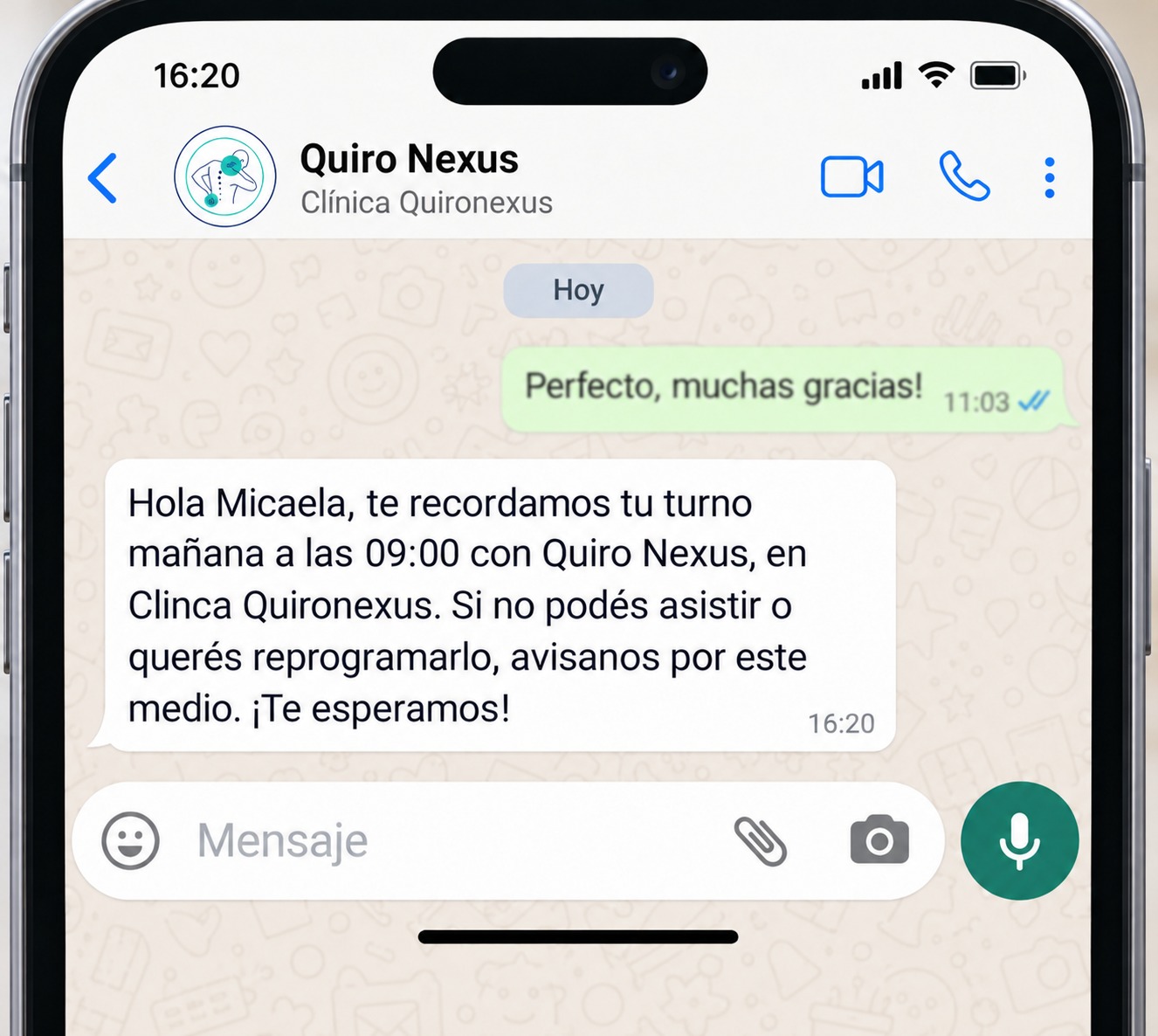 Recordatorios automáticos de turnos por email y WhatsApp